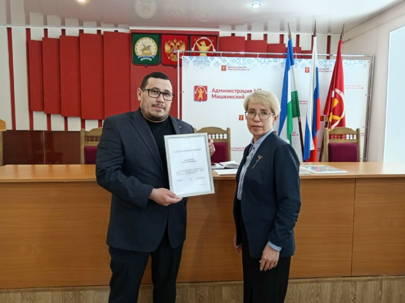 Мастер Мишкинского участка ДРСУ Р. Аллаяров отмечен благодарственным письмом